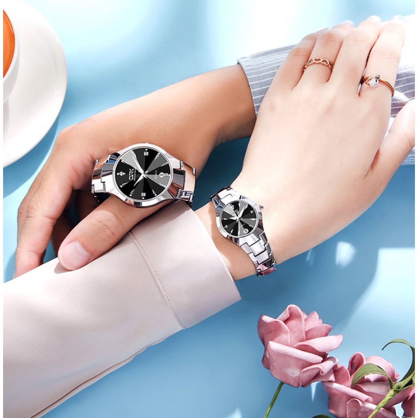 Jam Tangan Couple OPK Import Original Analog Anti Air Murah Rantai Keren & Elegan