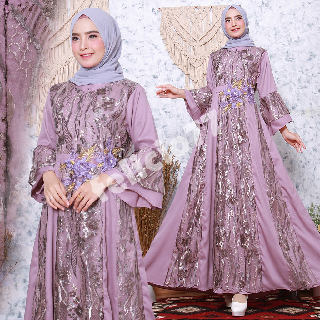 (MODEL BARU)SIZE M,L,XL/GAMIS JOHRA /GAMIS BRUKAT BORDIR MEWAH/GAMIS KONDANGAN/GAMIS MUSLIMBUSUI
