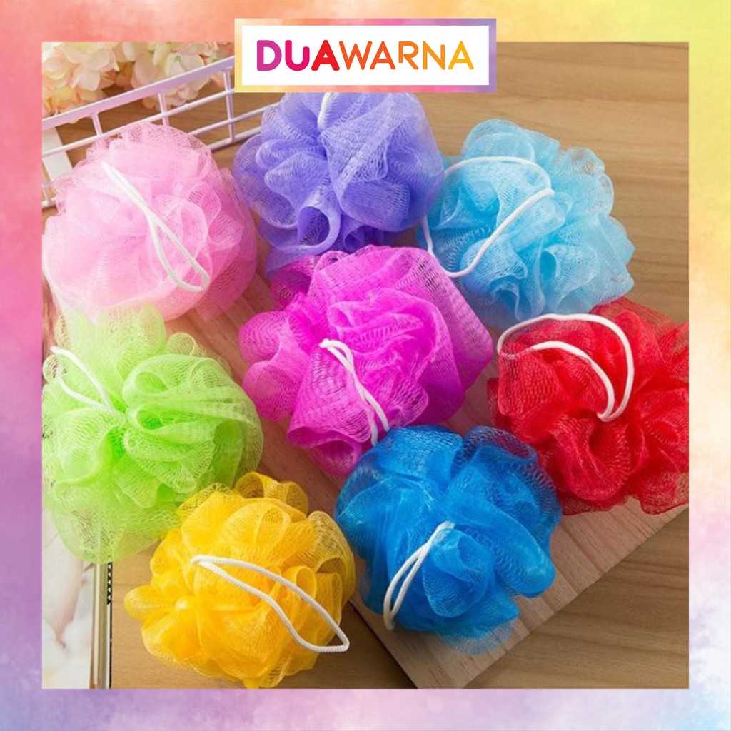 DuaWarna Spons Mandi Jaring Rainbow Spon Sponge Shower Gel Spons Mandi Busa Tebal Bath Puff TY039