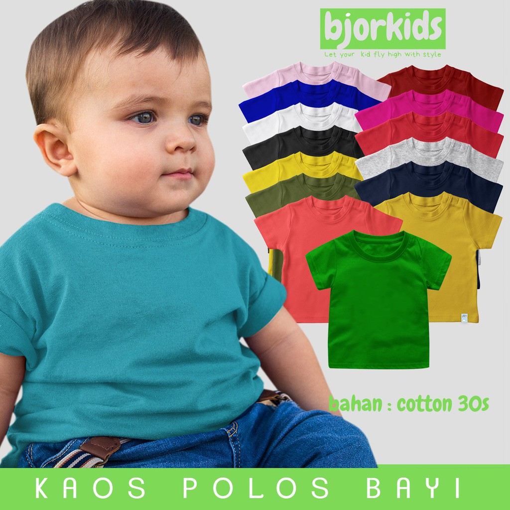 Naked & Free Kaos Polos Bayi Bahan Katun Combed Untuk 6-24 Bulan Super Lembut & Nyaman TERLARIS