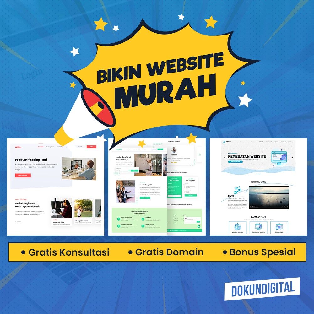 Jasa Pembuatan Website Profesional Murah Untuk Perusahaan, Sekolah, Usaha, Dll. GRATIS DOMAIN !