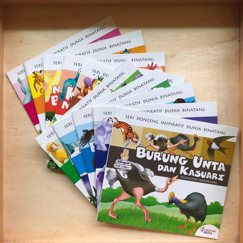 Paket Set [Isi 10 judul] Buku Cerita Anak Seri Tema Binatang Bilingual Full Warna