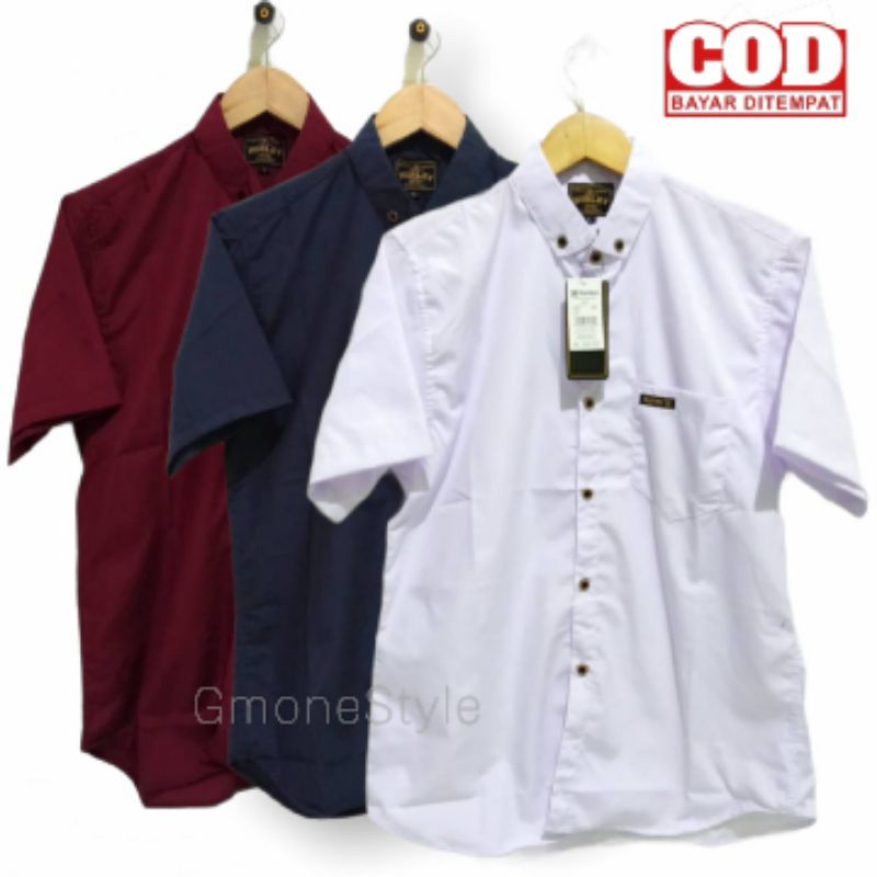 HEM Kemeja Polos Pria Kemeja Kasual Kemeja Pria Kemeja Pendek Kemeja Baju