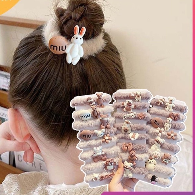 IKat Rambut Korea Motif Coklat Lucu