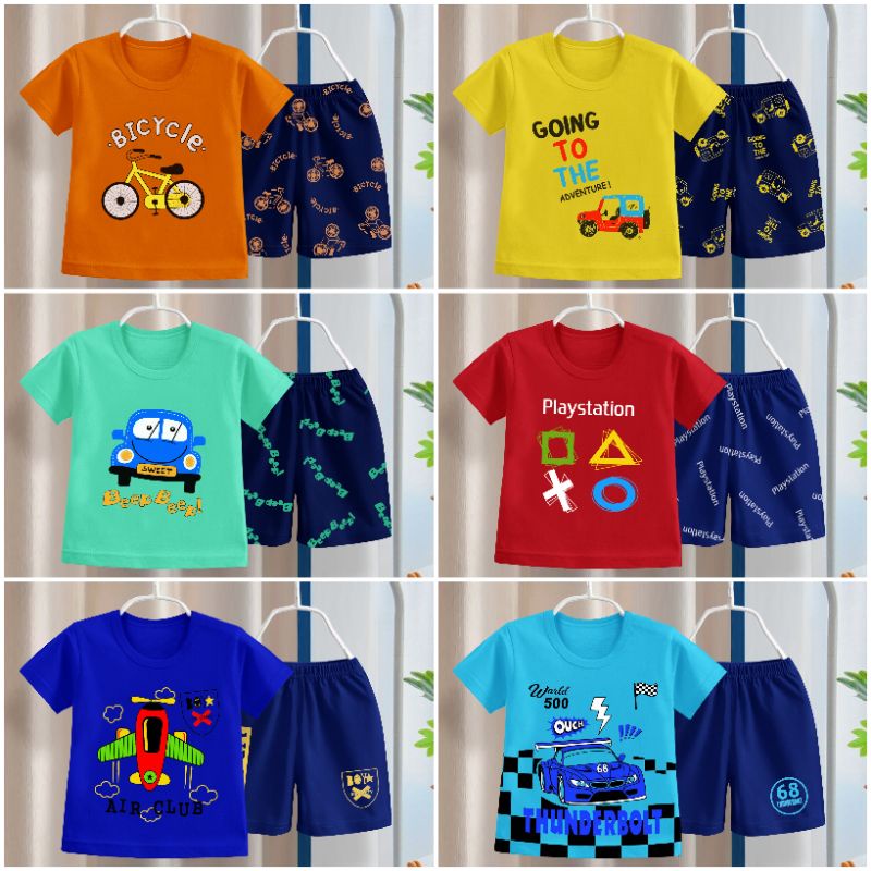 RAMORA SETELAN ANAK LAKI LAKI/ SET BAJU ANAK COWOK / PAKAIAN ANAK LAKI LAKI UMUR 1-6TAHUN
