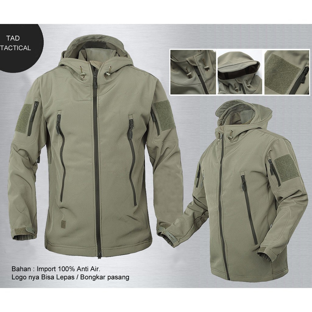 Jaket Waterproof Jaket Parasut Jaket Gunung Jaket Parka TAD Revolver Tactical gratis emblem garuda dan bendera