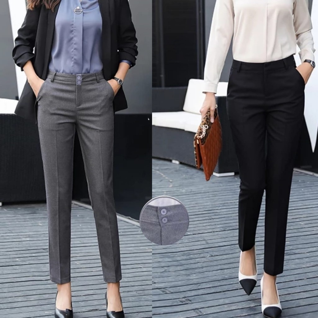 Celana Wanita │Kerja Kantoran / Formal / Celana Bahan Terbaru Kekinian Model SlimFit A001