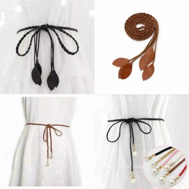 Kepang - ikat pinggang wanita belt cewek tali pinggang kepang mutiara / tali gamis / tali dress