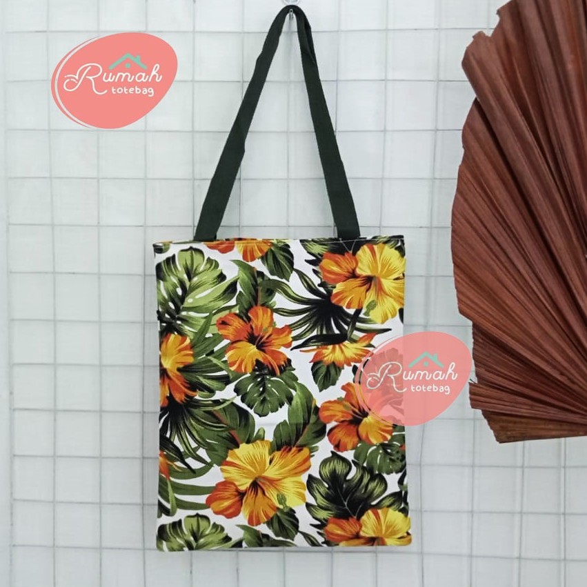 1. Tote Bag Tas Sekolah Tas Kuliah Motif Floral