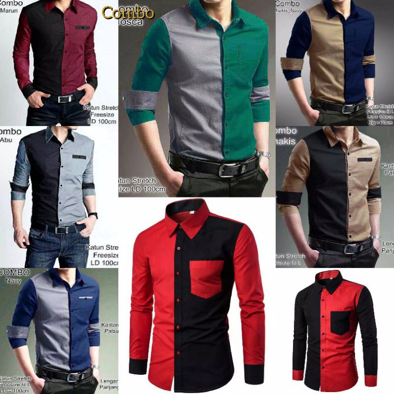 BPS COD Kemeja Pria COMBO 6 warna baju pakaian hem cowok 1212 promo birthday