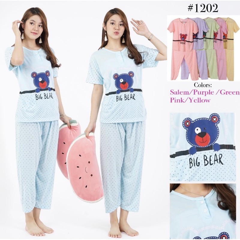 OvShopp Baju tidur kaos wanita CP all size  fit to L 1202 / Babydoll / Piyama (COD)