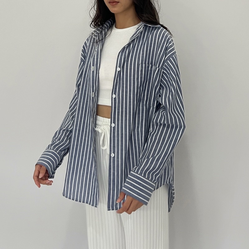 13. PUFF IT UP - STRIPED SHIRT / KEMEJA SALUR / KEMEJA GARIS
