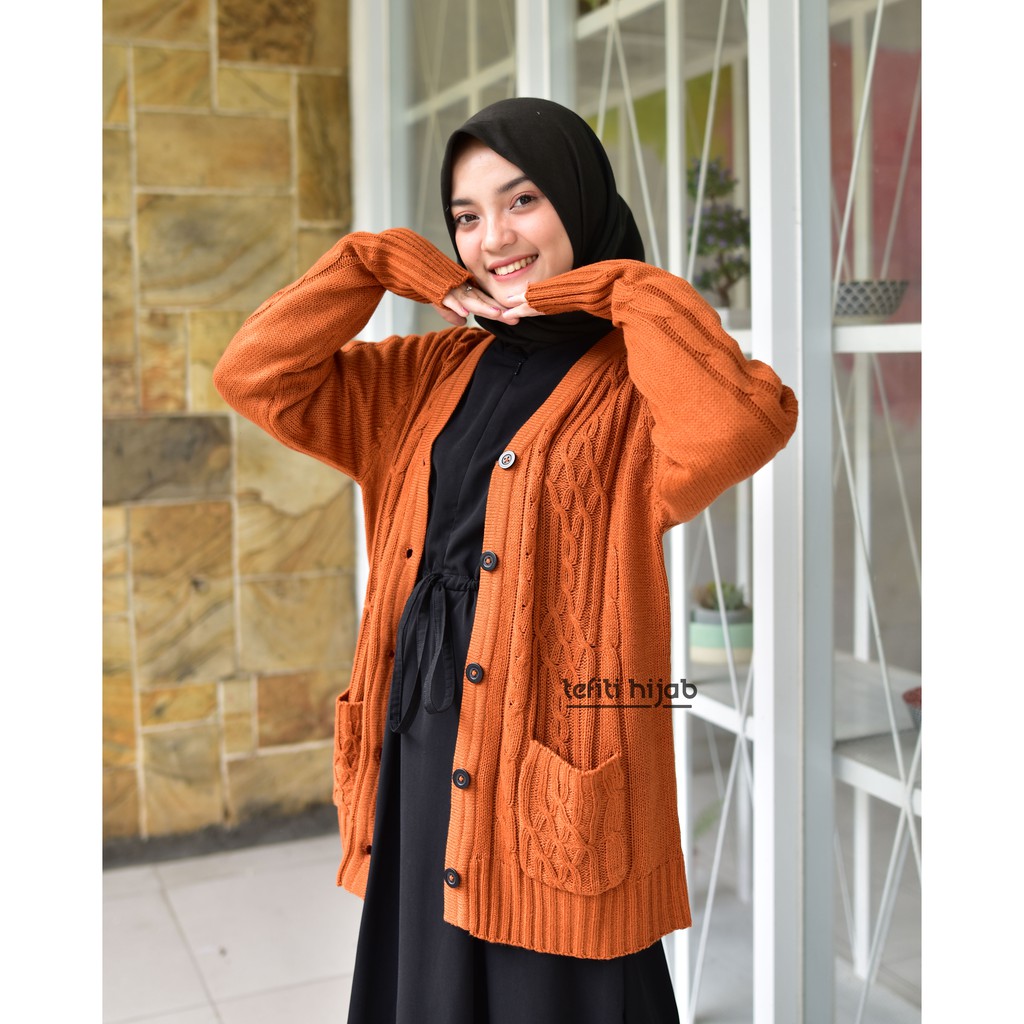 Cardigan Rajut SENJA Knitwear Baju Outer Wanita 5 Gauge