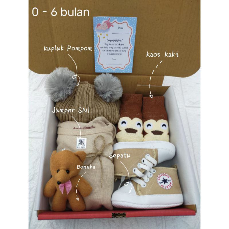 Hampers Bayi Newborn Baby Gift Set Unisex Kado Kelahiran Parcel Bayi Laki-laki Perempuan + Extra Kardus