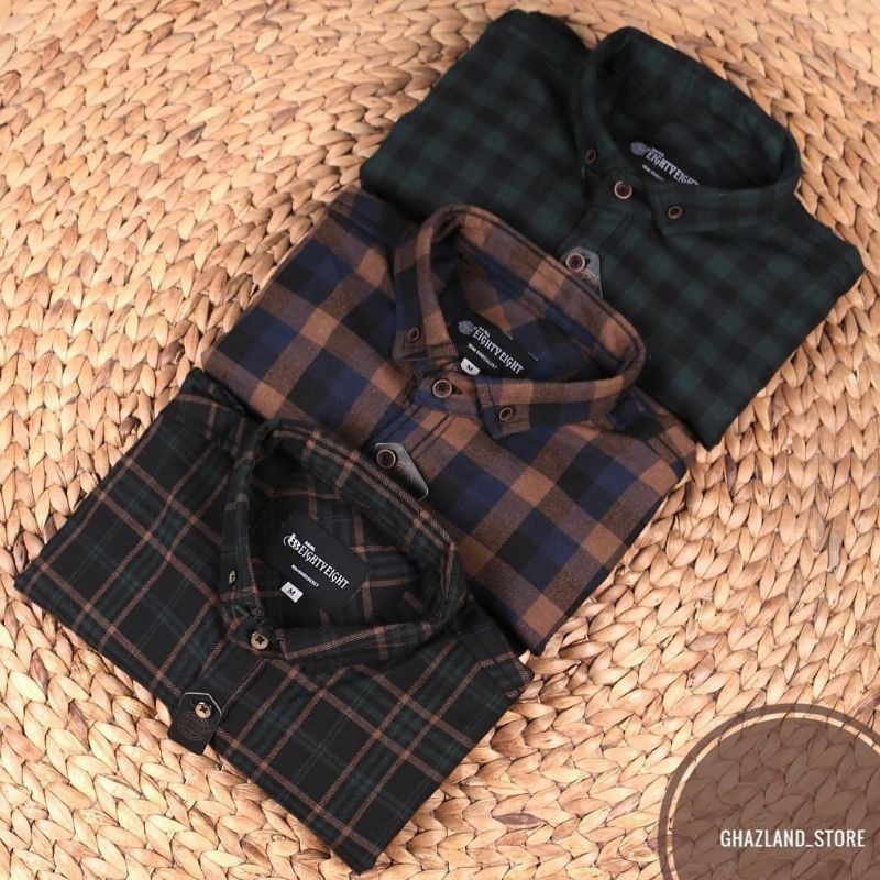 (BISA COD) brill eighty eight kemeja flanel lengan panjang premiun Gs001