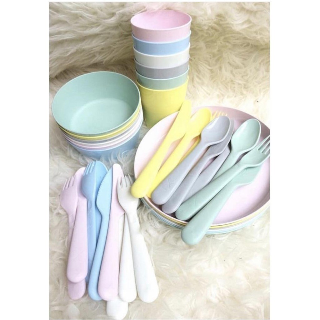 peralatan makan anak SATU SET (Piring, Mangkok, Gelas dan Alat makan)
