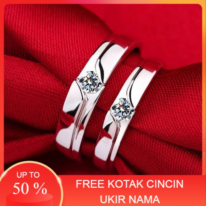 Cincin Kawin Couple, Perak, Palladium, Tunangan, Nikah, Pasangan 66 perak couple