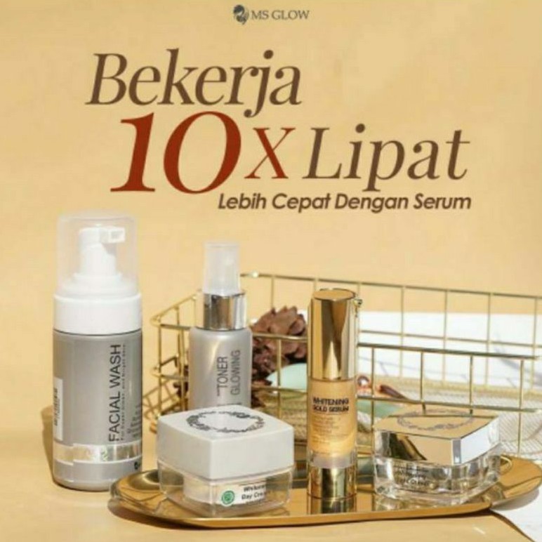 PAKET WHITENING MS GLOW + SERUM GOLD MS GLOW ORIGINAL