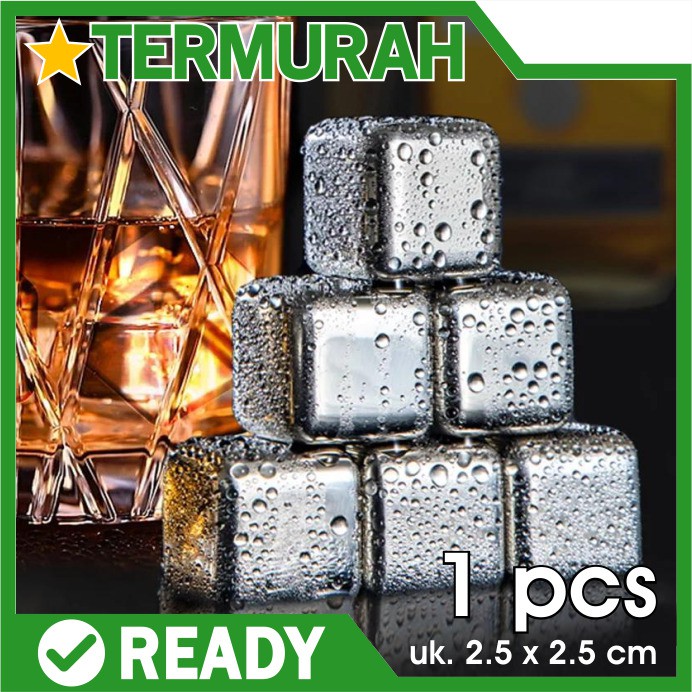 Food Grade Es Batu Stainless Steel ice cube cubes reusable pakai ulang
