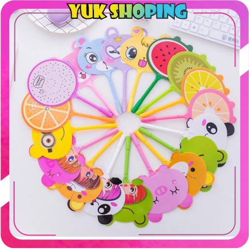 ✧YUKSHOPING✧R145 Pena Kipas Lucu Animal dan Buah Pulpen Kipas Karakter# BISA COD
