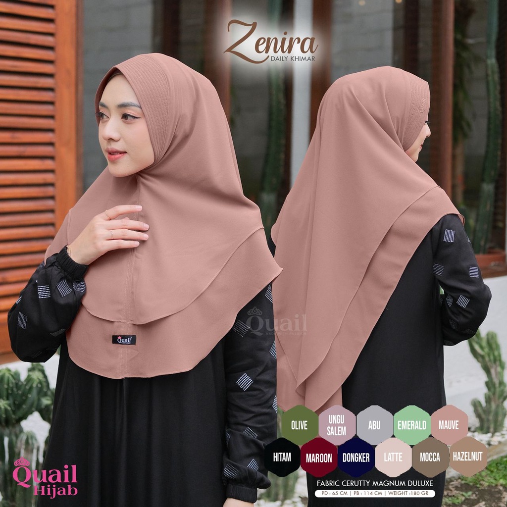 Jilbab ZENIRA Quail Hijab Original Daily Khimar Cerutty Premium