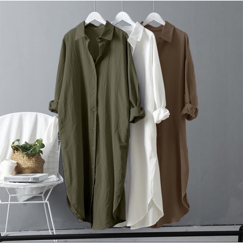 Yessa Tunik - Tunik Panjang - Tunik Polos - Atasan Wanita - Atasan Crinkle Rp.170.000.-
