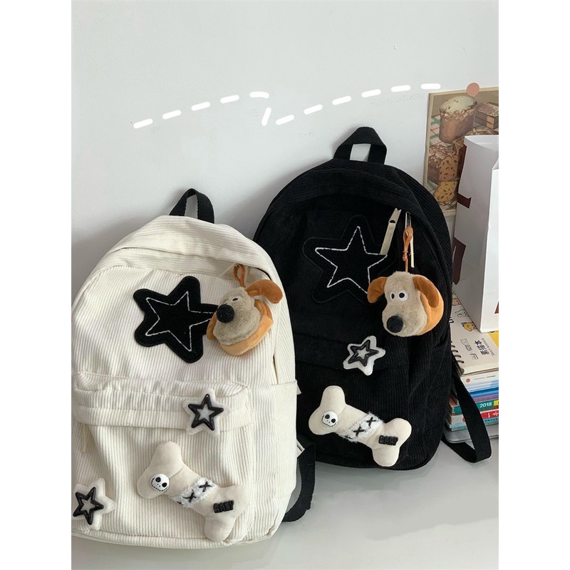 (ready)Tas sekolah ins bintang lucu wanita Jepang korea import fashion y2k tas bahu volume tinggi