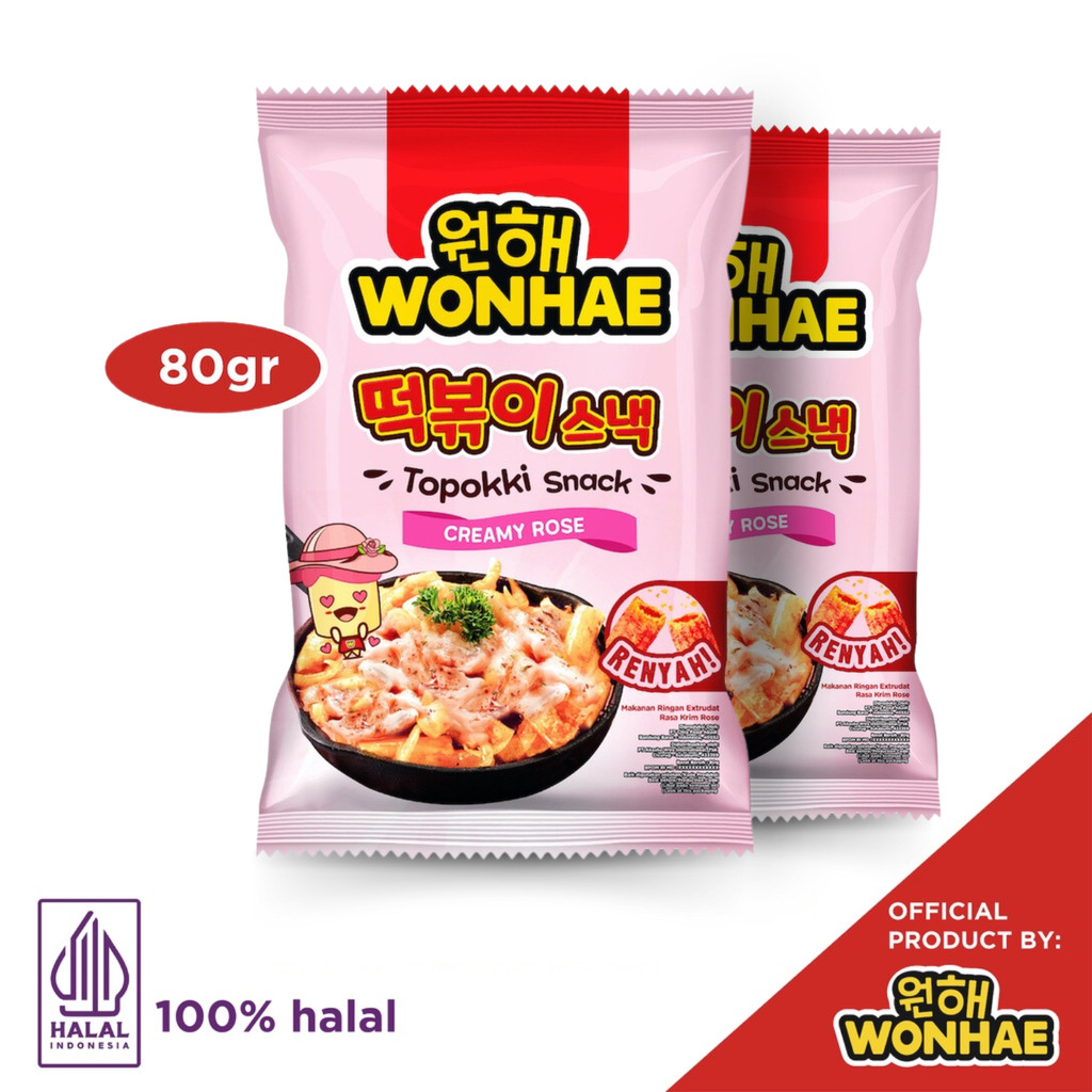 Wonhae Topokki Snack Creamy Rose 80gr x 2 pcs