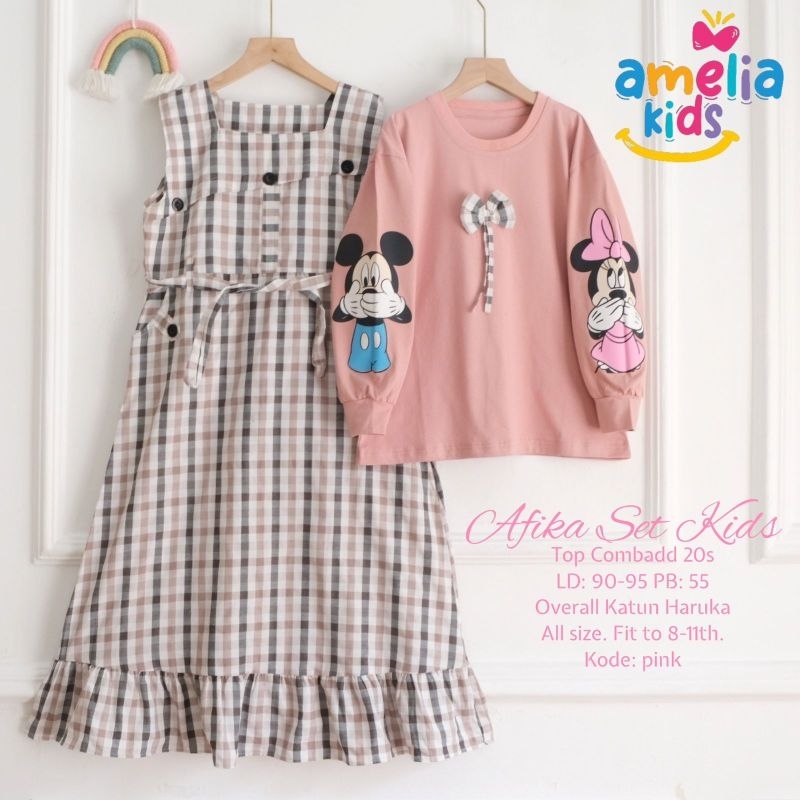 AFIKA/AZURA/PIKI SET KIDS OVERALL COMBAD/KATUN HARUKA ORI BY AMELIA KIDS