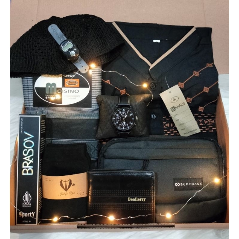 Kado hampers gift pria sarung baju koko lebaran