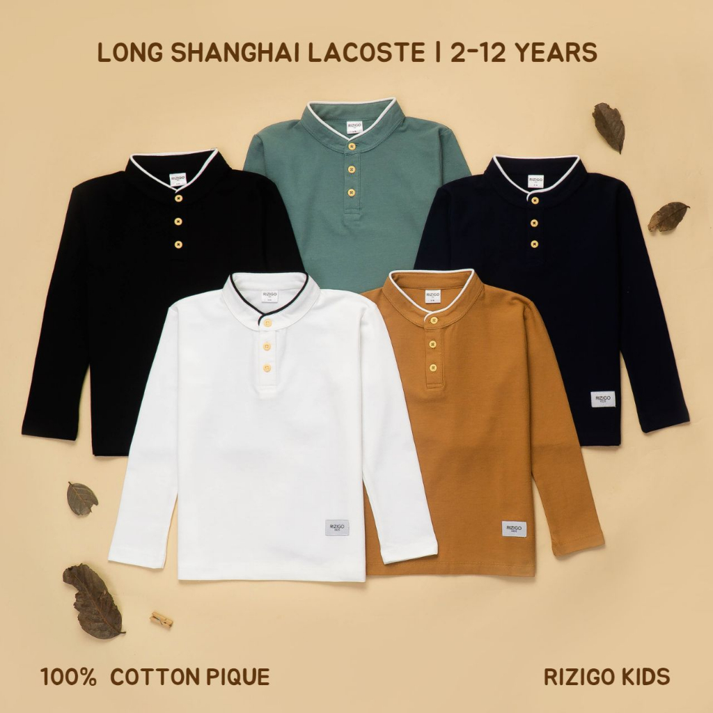 Rizigo Kids Kaos Polo Panjang Anak - Baju Polo Lengan Panjang Anak Laki Laki Perempuan