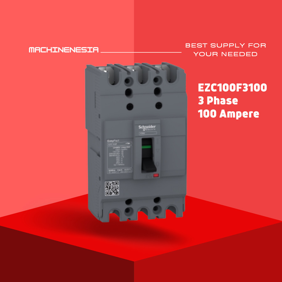 MCCB SCHNEIDER 100A 3P EASYPACT EZC100F 3 PHASE 100 AMPERE ORIGINAL