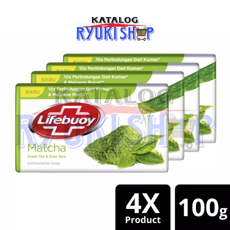 LIFEBUOY SABUN MANDI BATANG ANTISEPTIK MATCHA GREEN TEA (4X110g) #08