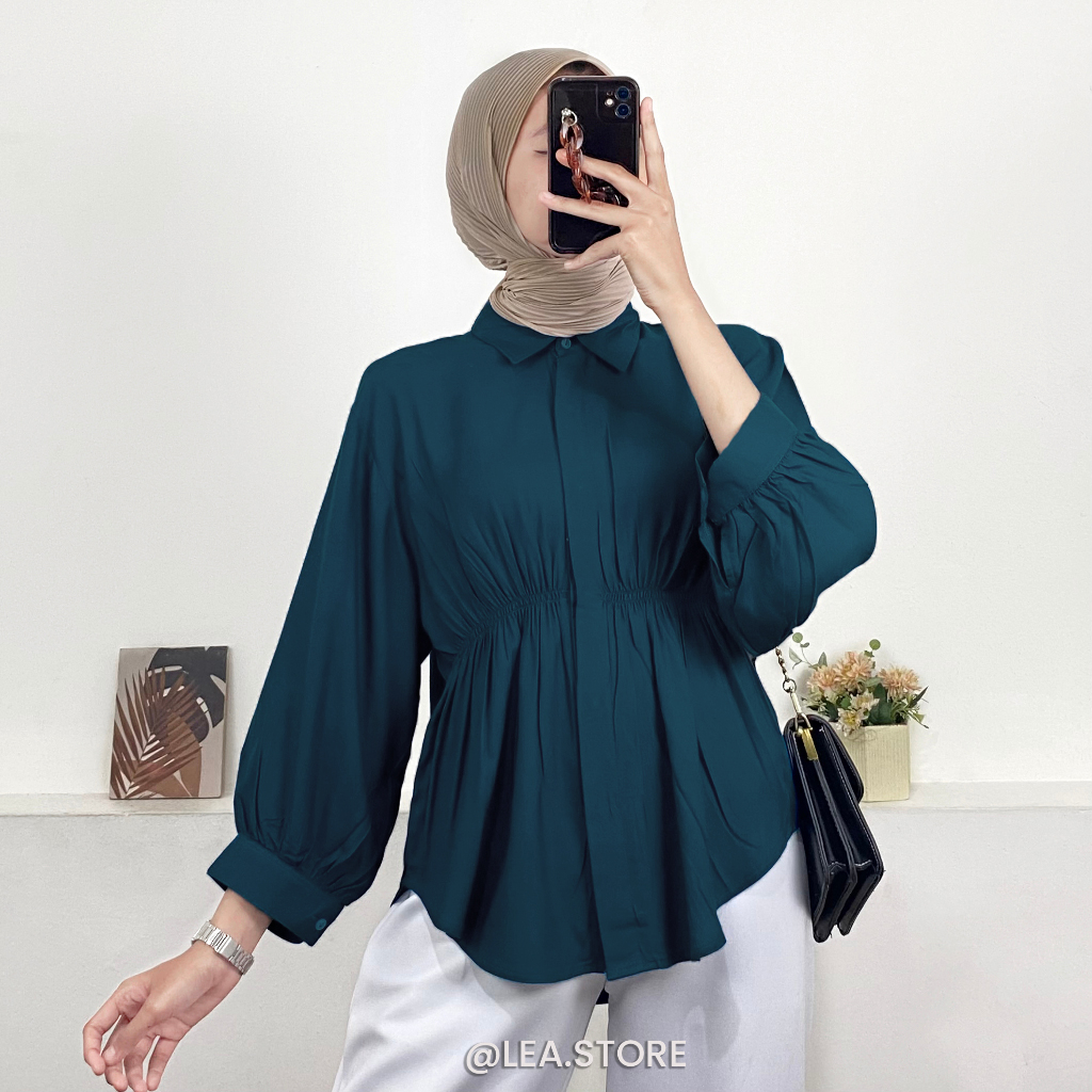 AIKO SHIRT BLOUSE / KEMEJA KERUT WANITA / LEA STORE