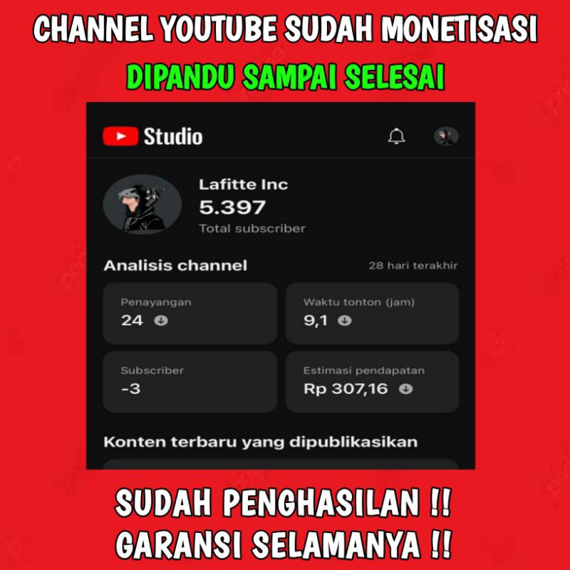 Channel YouTube Sudah Monetisasi Sepaket Adsense