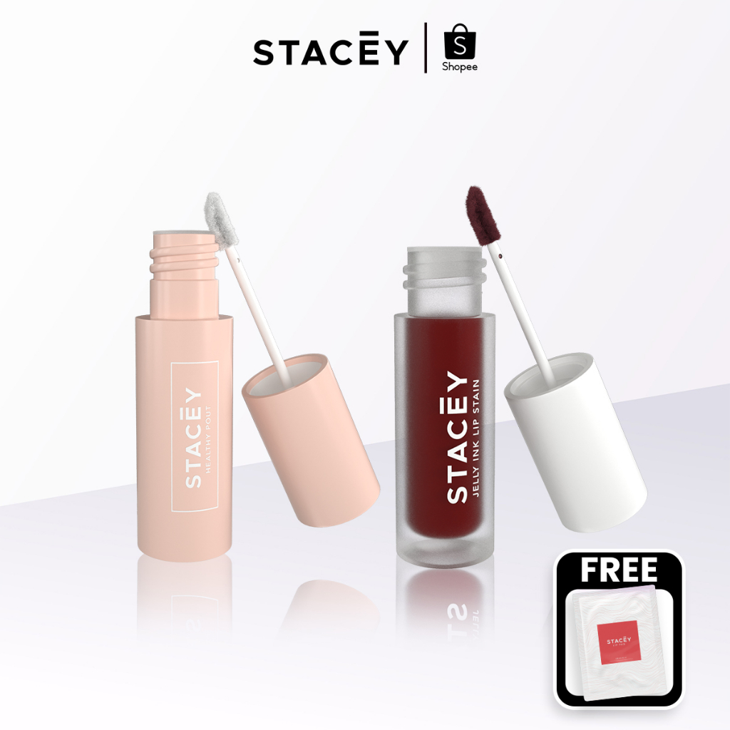 STACEY - Produk Perawatan Bibir Healty Lip Pout Serum dan Jelly Ink Lipstain