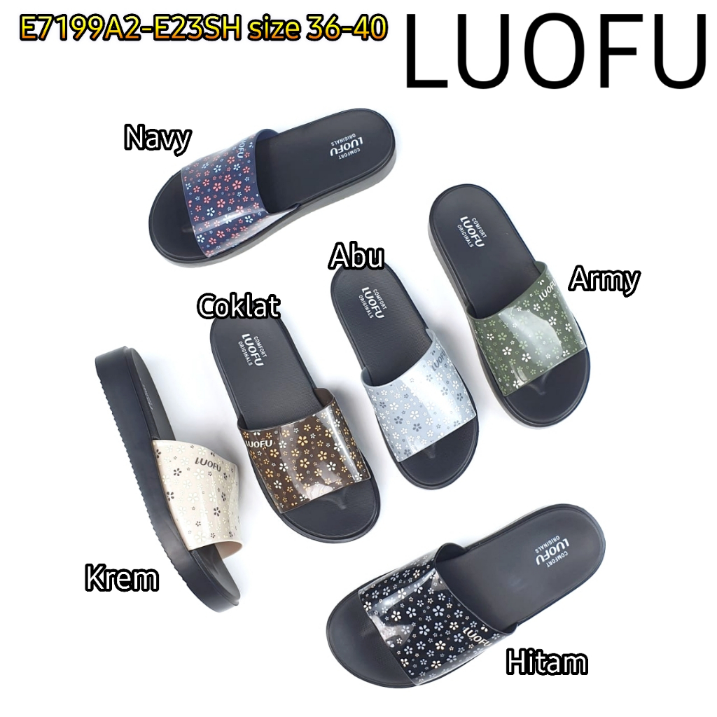 E7199A2-E23SH LUOFU ORIGINAL sandal karet empuk murah wanita selop sendal cewek import