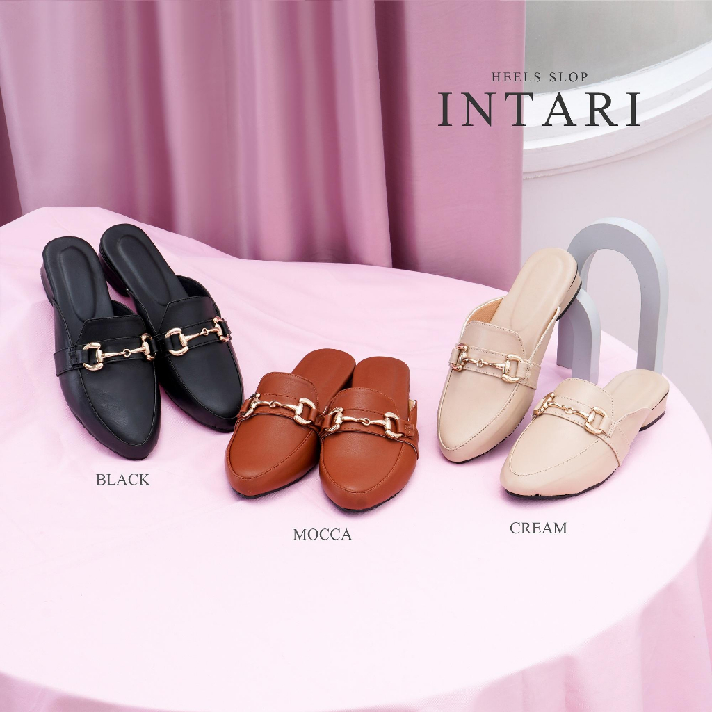 Deliwafa  - [Heels Wanita] Intari Heels Slop