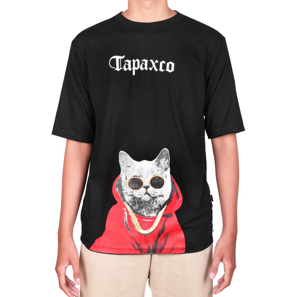 Kaos Oversize  Hoodie Cat Cotton C30 S Lengan Pendek I Tapax