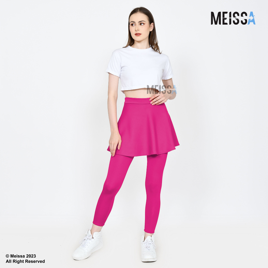 MEISSA Setelan Rok Legging Olahraga Gym Berenang Lari Senam