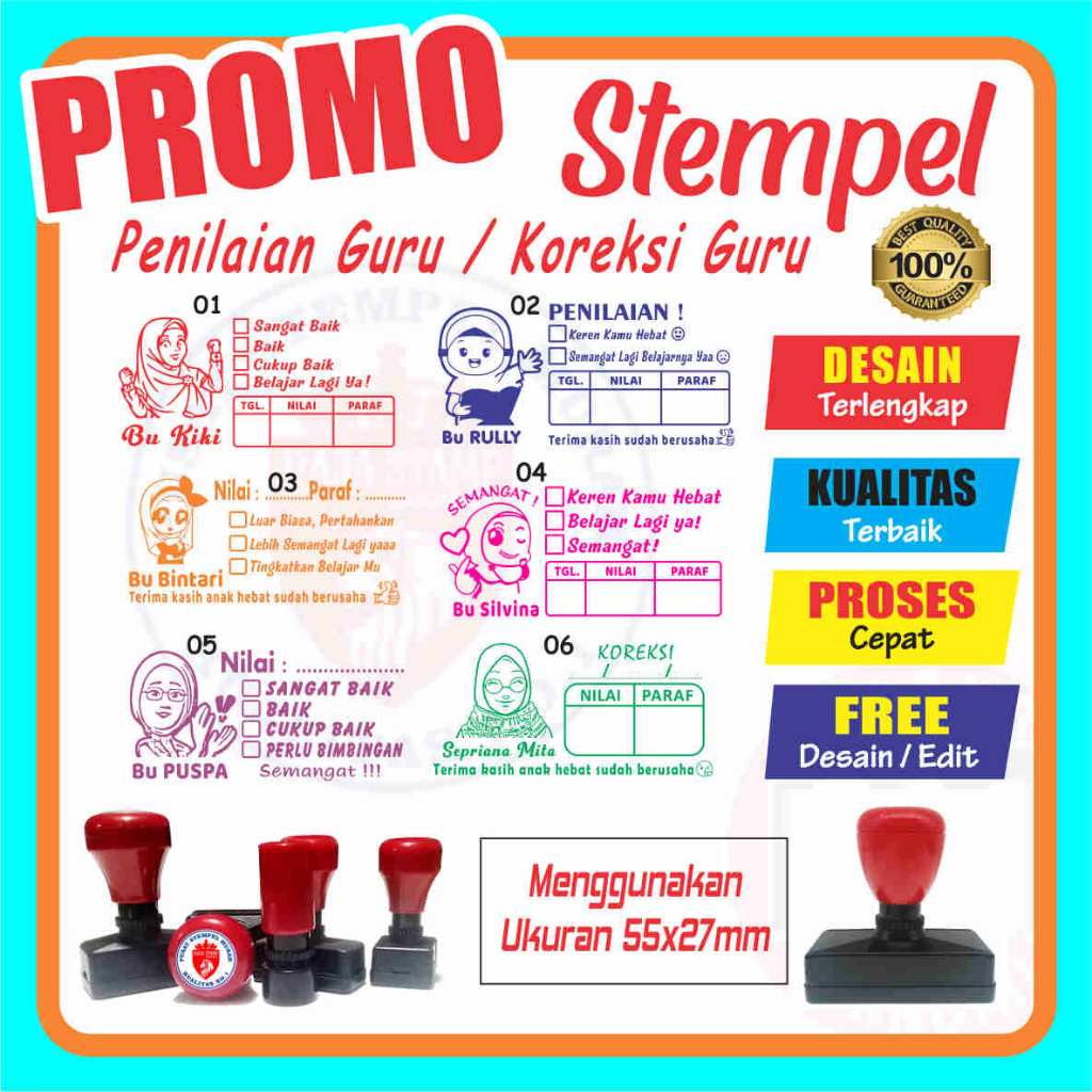 Stempel Nilai Guru / Penilaian / Koreksi / Checked / Reward