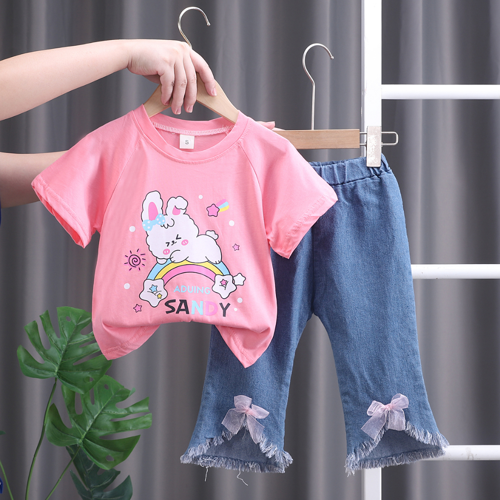 setelan anak kaos/celana denim/Kaos Setelan Bayi 1-5 tahun