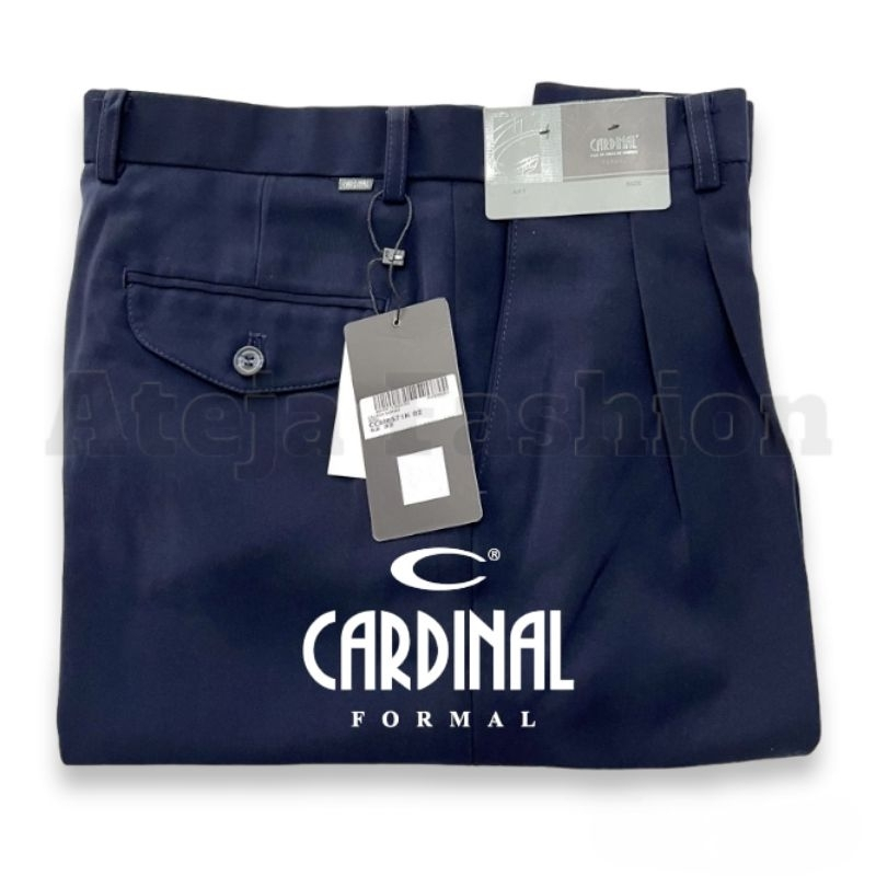 PROMO - CARDINAL FORMAL TEFLON CELANA KERJA 100% ORIGINAL Celana Kerja Pria WARNA NAVY size 27-44 - CDL