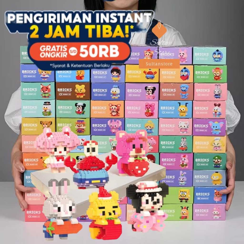Nano Block  Kartun Mini BRICK Mainan Balok Susun Mainan Anak Mainan Edukasi DIY 3DPuzzle