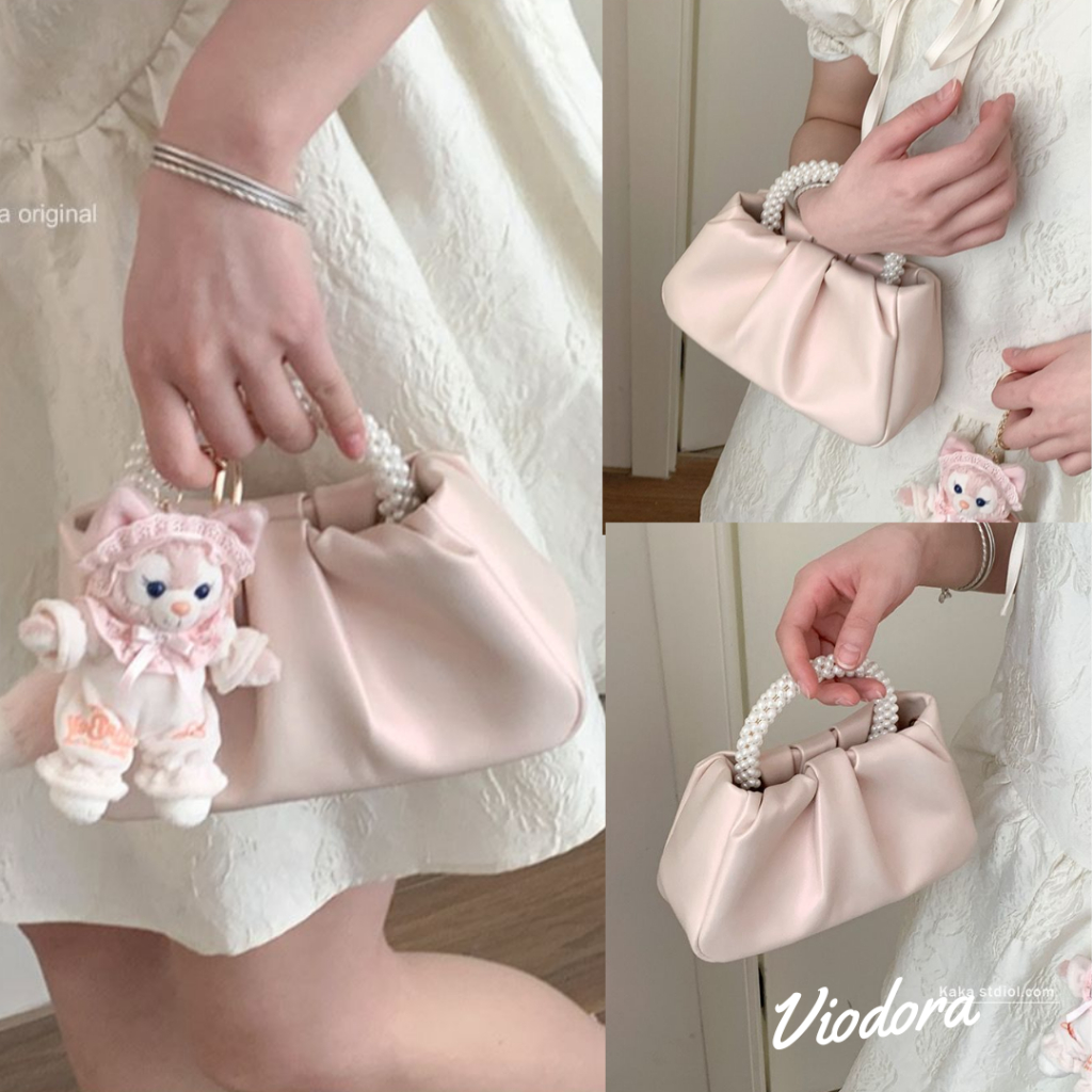 Viodora - Chery Tas Mutiara Wanita Selempang Hand Bag Tas Trend Y2K Kondangan Pesta Import BKK Korea