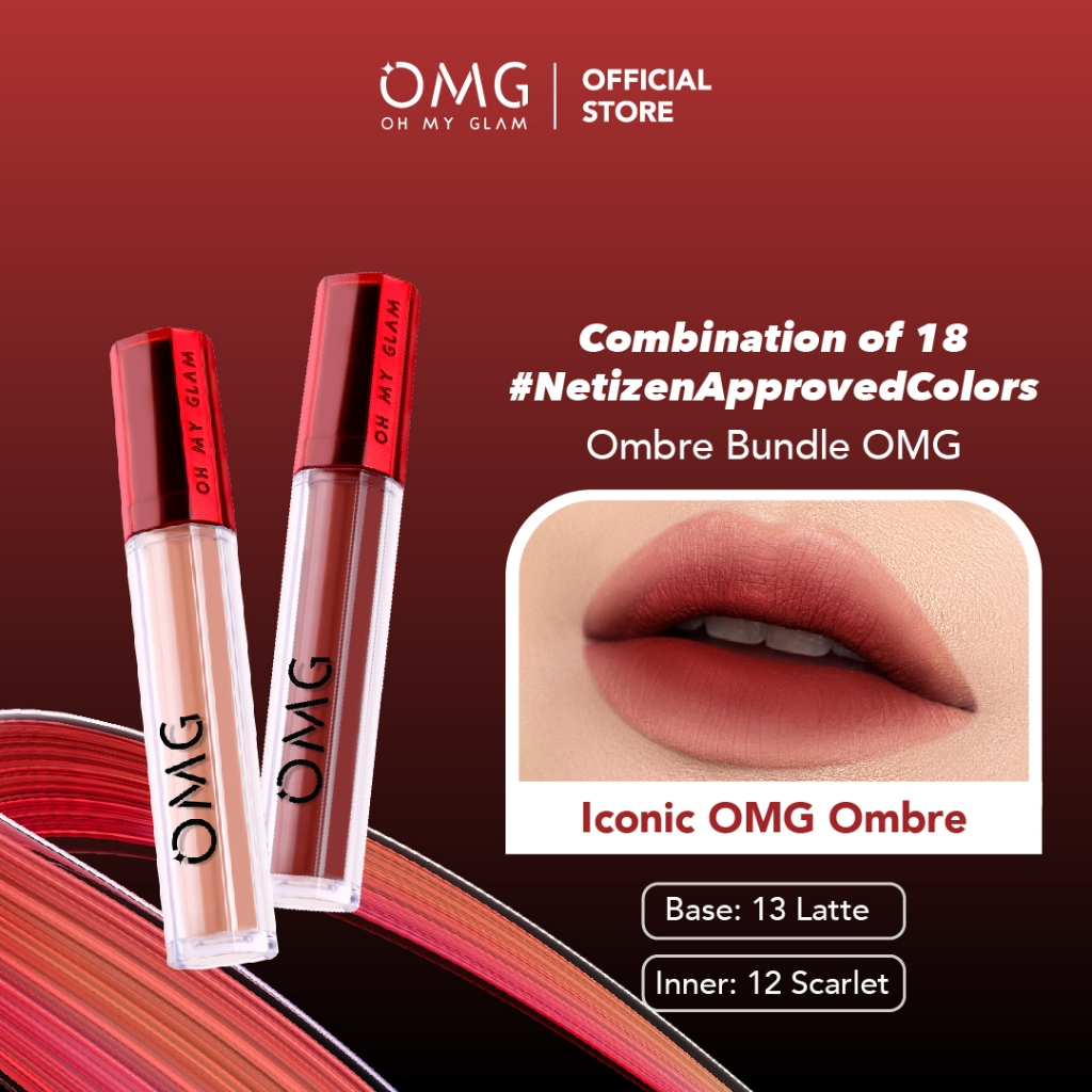 [BEST SELLER] OMG OH MY GLAM MatteLast Lip Cream Bold Coffee Ombre - 12 & 13