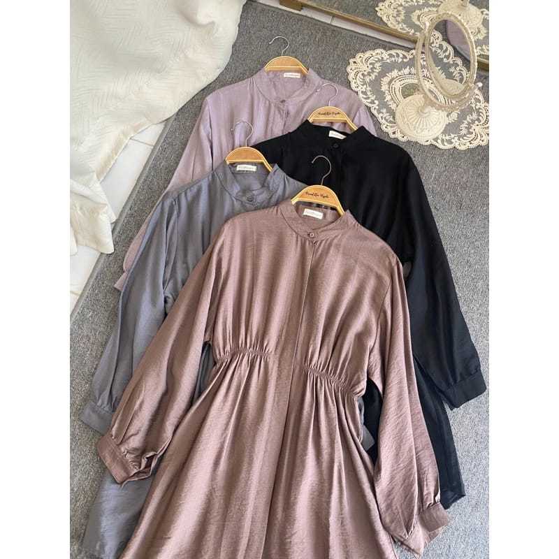 Shafa Tunik - Atasan Wanita - Tunik Polo Linen - Tunik Simple