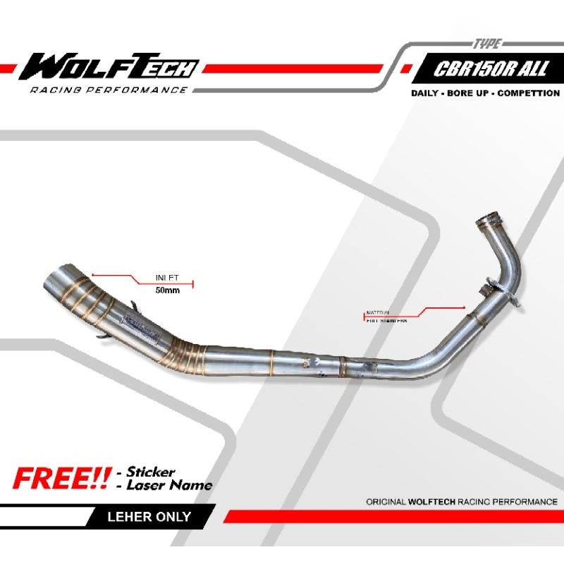 Leheran CB150R leher only, header cb150r new old cbr150 new by Wolf Tech Racing