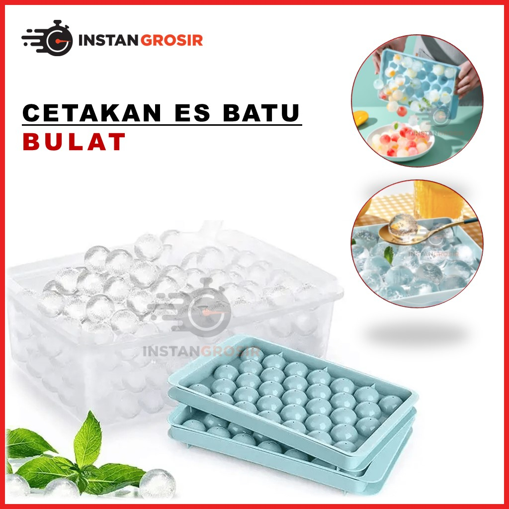 Cetakan Es Batu Bulat Serbaguna Cetak es 33Sekat Tempat Pencetak Puding Agar Jelly Mudah digunakan