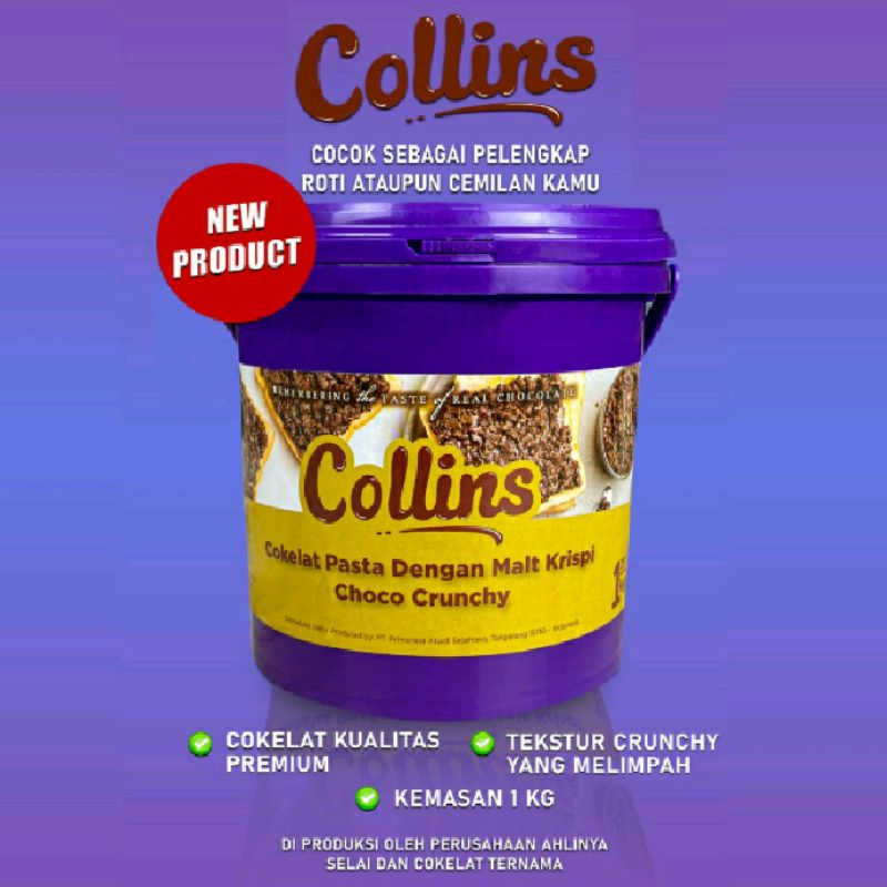 Collins Choco Crunchy 1 kg/ Selai Roti / Toping Donat Collins / Selai Donat / Collins Selai Donat